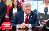 US President Donald Trump speaks to the media after signing executive orders relating to higher education institutions in the Oval Office of the White House in Washington, DC, on April 23, 2025. (SAUL LOEB / AFP)