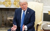 US President Donald Trump speaks during a bilateral meeting with Prime Minister of Norway Jonas Gahr Store in the Oval Office of the White House in Washington, DC, on April 24, 2025. (Saul Loeb/AFP)