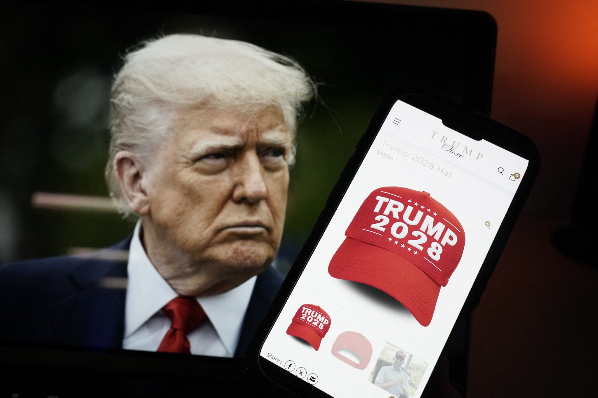 ‘Trump 2028’ merchandise for sale on US president’s store