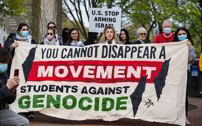 Demonstrators gather on Cambridge Common to protest Harvard's stance on the Israel-Hamas war in Gaza and show support for the Palestinian people, outside Harvard University in Cambridge, Massachusetts, April 25, 2025. (Joseph Prezioso/AFP)