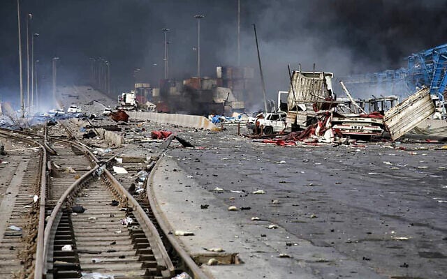 A handout picture provided by the Iranian Red Crescent (RCS) on April 27, 2025, shows the devastation at the scene of an explosion that took place a day earlier at the Shahid Rajaee port dock southwest of Bandar Abbas in the Iranian province of Hormozgan. (Iranian Red Crescent / AFP) A handout picture provided by the Iranian Red Crescent (RCS) on April 27, 2025, shows the devastation at the scene of an explosion that took place a day earlier at the Shahid Rajaee port dock southwest of Bandar Abbas in the Iranian province of Hormozgan. (Iranian Red Crescent / AFP)