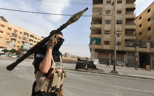 A member of Syria's security forces deploys in an area near the Syrian capital Damascus on April 30, 2025, amid deadly sectarian clashes (Bakr ALKASEM / AFP)