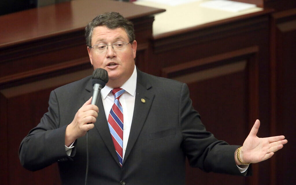 Rep. Randy Fine, R-South Brevard County, closes on a gambling bill during a special session, May 19, 2021, in Tallahassee, Florida. (AP Photo/Steve Cannon) Rep. Randy Fine, R-South Brevard County, closes on a gambling bill during a special session, May 19, 2021, in Tallahassee, Florida. (AP Photo/Steve Cannon)