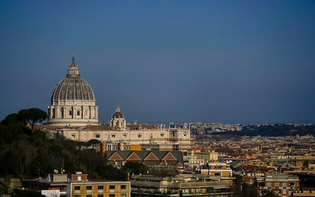 A view of the St. Peter's Basilica at The Vatican and Rome's skyline, Jan. 1, 2023. (AP/Andrew Medichini) A view of the St. Peter's Basilica at The Vatican and Rome's skyline, Jan. 1, 2023. (AP/Andrew Medichini)