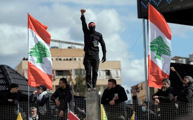 A Hezbollah supporter chants slogans during the funeral procession of Hezbollah chief Hassan Nasrallah and his cousin and designated successor Hashem Safieddine, at Nasrallah's burial site in Beirut's southern Dahiyeh suburb, February 23, 2025. (AP Photo/Bilal Hussein) A Hezbollah supporter chants slogans during the funeral procession of Hezbollah chief Hassan Nasrallah and his cousin and designated successor Hashem Safieddine, at Nasrallah's burial site in Beirut's southern Dahiyeh suburb, February 23, 2025. (AP Photo/Bilal Hussein)