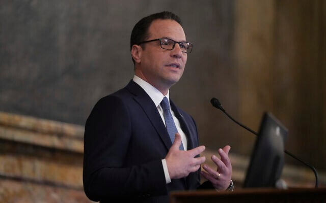 Pennsylvania Gov. Josh Shapiro delivers his budget address for the 2025-26 fiscal year to a joint session of the state House and Senate at the Capitol on Feb. 4, 2025, in Harrisburg, Pennsylvania. (AP/Matt Rourke, File) Pennsylvania Gov. Josh Shapiro delivers his budget address for the 2025-26 fiscal year to a joint session of the state House and Senate at the Capitol on Feb. 4, 2025, in Harrisburg, Pennsylvania. (AP/Matt Rourke, File)