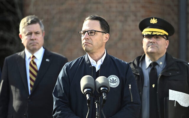 Pennsylvania Gov. Josh Shapiro pauses during a news conference at the governor's official residence discussing the alleged arson that forced him, his family and guests to flee in the middle of the night on the Jewish holiday of Passover, Sunday, Apr. 13, 2025, in Harrisburg, Pa. (AP Photo/Marc Levy) Pennsylvania Gov. Josh Shapiro pauses during a news conference at the governor's official residence discussing the alleged arson that forced him, his family and guests to flee in the middle of the night on the Jewish holiday of Passover, Sunday, Apr. 13, 2025, in Harrisburg, Pa. (AP Photo/Marc Levy)