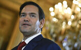 US Secretary of State Marco Rubio looks on as he arrives at France's Ministry of Foreign Affairs for high-level talks to discuss Ukraine and its security in Paris, April 17, 2025. (Julien de Rosa, Pool via AP)