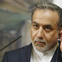 Iranian Foreign Minister Abbas Araghchi attends a news conference following his meeting with Russian Foreign Minister Sergey Lavrov in Moscow, Russia, April 18, 2025. (Tatyana Makeyeva/Pool Photo via AP)