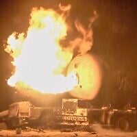 In this photo taken from video released by Al Masirah TV channel shows a burning oil tanker after US airstrikes targeted the Ras Isa oil port held by the Iran-backed Houthi rebels in Hodeida, Yemen, April 18, 2025. (Al Masirah TV via AP)