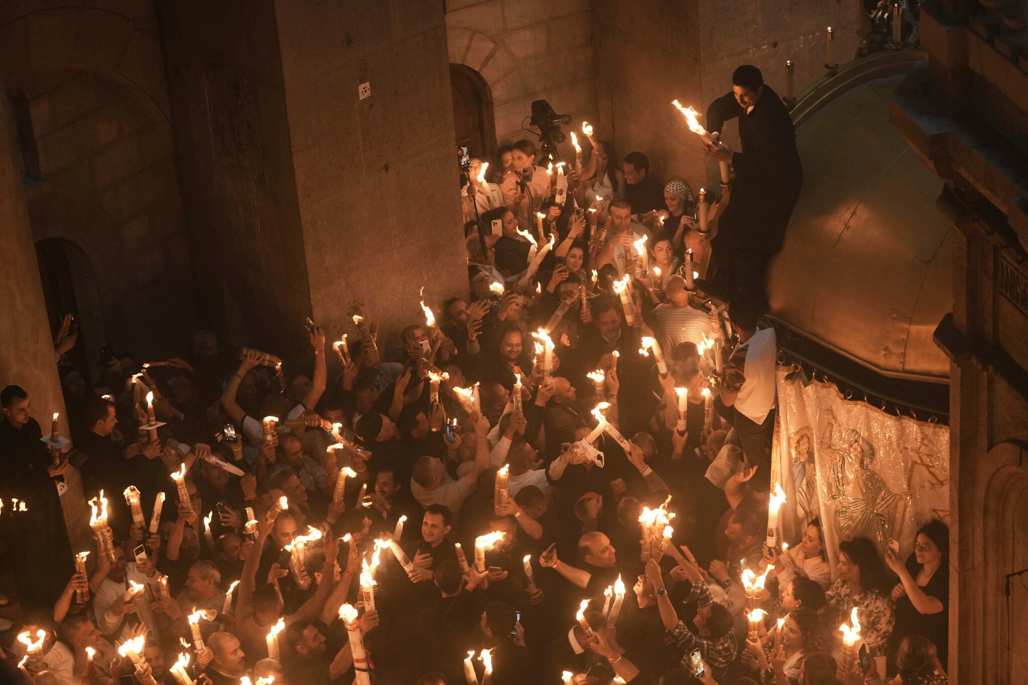 Orthodox Christian pilgrims gather in Jerusalem for annual Holy Fire ceremony