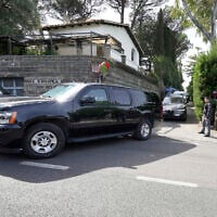 US delegates leave the Omani Embassy in Rome after closed-door meeting with an Iranian delegation to discuss Tehran's rapidly advancing nuclear program, April 19, 2025. (AP Photo/Andrew Medichini)