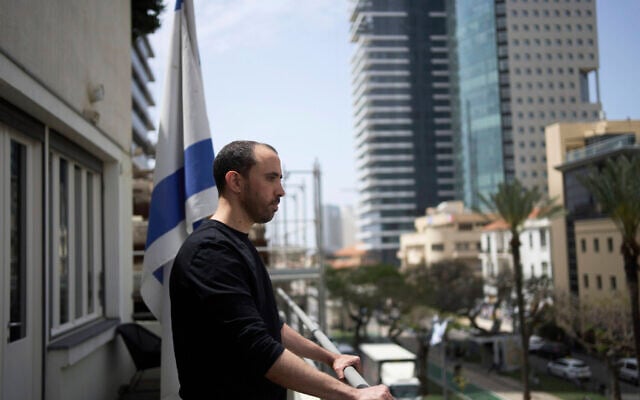 Freed Israeli hostage Tal Shoham, who was held by Hamas terrorists in the Gaza Strip, poses for a portrait in Tel Aviv, April 22, 2025. (AP Photo/Maya Alleruzzo)
