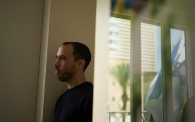 Freed Israeli hostage Tal Shoham, who was held by Hamas in the Gaza Strip, poses for a portrait in Tel Aviv, April 22, 2025. (AP Photo/Maya Alleruzzo)