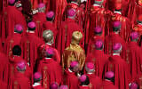 Cardinals stand during the funeral of Pope Francis in St. Peter's Square at the Vatican, April 26, 2025. (Gregorio Borgia/AP)