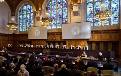 The International Court of Justice opens hearings on a United Nations request for an advisory opinion on Israel's obligations to allow humanitarian assistance in Gaza and the West Bank, in The Hague, Netherlands, April 28, 2025. (AP Photo/Peter Dejong)