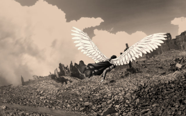 The magical, black-and-white animation of 'Among Neighbors,' filmmaker Yoav Potash's documentary about a Polish town, screened in Israel for Holocaust Remembrance Day, starting April 23, 2025 (Courtesy)