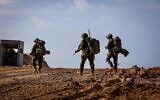 Israeli soldiers operating in Beit Lahia, in the northern Gaza Strip, on November 28, 2024 (Oren Cohen/Flash90)