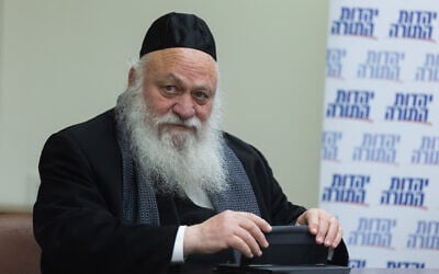 Housing and Construction Minister Yitzhak Goldknopf at the Knesset in Jerusalem, January 27, 2025. (Chaim Goldberg/Flash90)