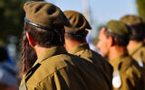 Illustrative: Ultra-Orthodox soldiers attend a swearing-in ceremony of Hasmonean Brigade on February 27, 2025. (Jonathan Shaul/Flash90)