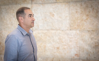 Hadera police station commander, Chief Superintendent Amit Pollak, seen after a court hearing at the Supreme Court in Jerusalem, April 1, 2025. (Chaim Goldberg/Flash90)