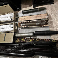 Rockets confiscated by Lebanese soldiers from an apartment in the area of the city of Sidon, Lebanon, in an image published on April 20, 2025. (Lebanese Army)