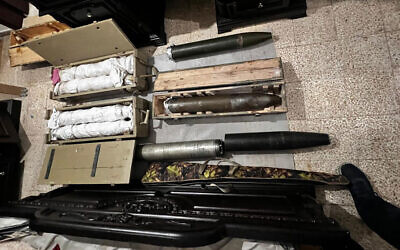 Rockets confiscated by Lebanese soldiers from an apartment in the area of the city of Sidon, Lebanon, in an image published on April 20, 2025. (Lebanese Army)