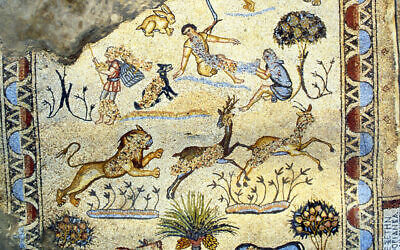 Detail of a Byzantine mosaic from an archaeological site in Jabaliyah (Gaza Strip). The artifact is on display in the “Rescued Treasures of Gaza: 5000 Years of History” exhibition at the Institut du Monde Arabe in Paris, from April 3 to November 2, 2025. (J.B. Humbert)