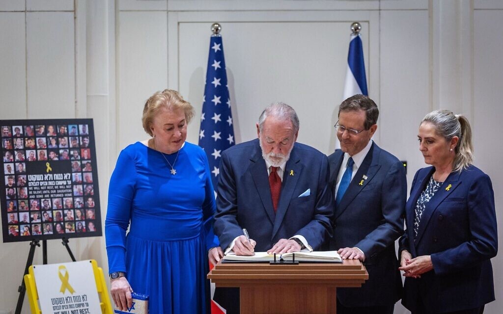 Presenting credentials to Herzog, new US ambassador says Iran seeks to destroy Israel