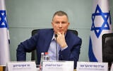 Likud MK Yuli Edelstein chairs a meeting of the Knesset Foreign Affairs and Defense Committee, April 23, 2025. (Noam Moskowitz, Office of the Knesset Spokesperson)