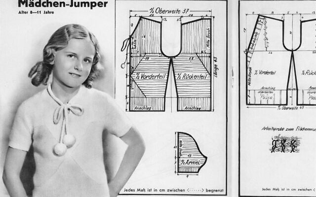 Pattern for a girl's jumper (sweater) from the 1930s German knitting and crochet pattern book 'Strick und Hakel Lehrbuch.' (Luch adlington personal archive)