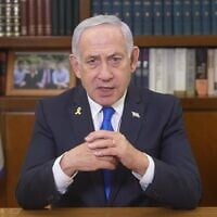 Prime Minister Benjamin Netanyahu gives a Passover address, April 11, 2025. (PMO)