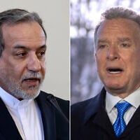 Iranian Foreign Minister Abbas Araghchi, left, pictured in Tehran, Iran, Tuesday, Feb. 25, 2025; Steve Witkoff, right, White House special envoy, pictured in Washington, Wednesday, March 19, 2025. (AP Photos Stringer, Mark Schiefelbein)
