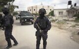 Police officers operate in the West Bank town of ad-Dhahiriya, April 14, 2025. (Israel Police)