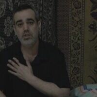 A still image of a Hamas propaganda video released on April 23, 2025, showing hostage Omri Miran. (Courtesy)