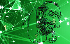 (AI background via iStock, montage by The Times of Israel)