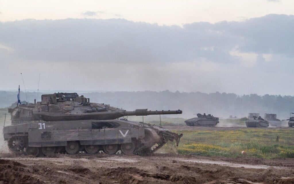 IDF troops operate in the northern Gaza Strip in a handout photo issued on April 4, 2025. (Israel Defense Forces)