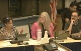 Pajaro Valley Unified School District boarnd members Gabriel Medina, right, and Joy Flynn, left, attend a meeting on April 17, 2025. (Screenshot via YouTube/Pajaro Valley Unified School District)