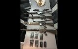 Weapons seized from a drone during an attempted smuggling over the Egyptian border, April 15, 2025. (Israel Defense Forces)