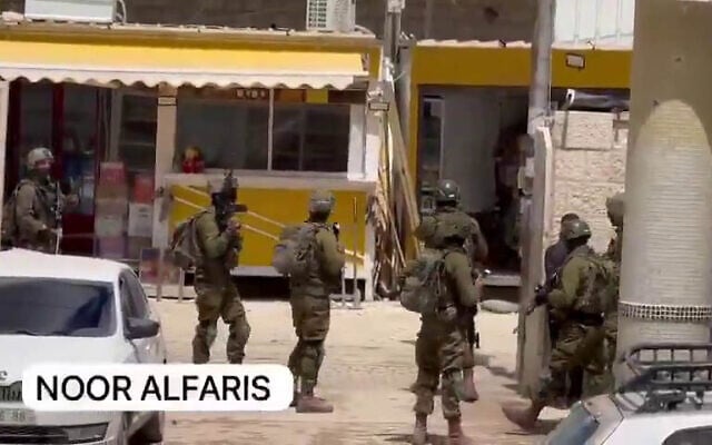 IDF soldiers arresting a Palestinian teenager at Jenin Government Hospital, in the West Bank, April 14, 2025. (X video) IDF soldiers arresting a Palestinian teenager at Jenin Government Hospital, in the West Bank, April 14, 2025. (X video)