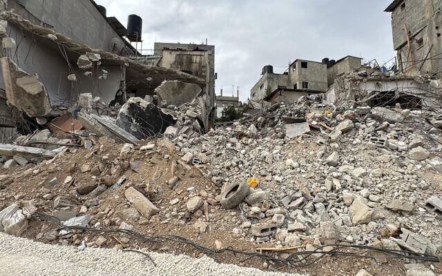 The home of Nihaya al-Jundi, in the Nur Shams refugee camp near Tulkarem, which was demolished by the IDF in February. (Courtesy)