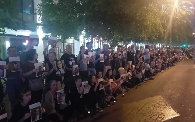 Activists hold up candles and pictures of slain Gazan children, outside the Kaplan Street entrance to the IDF headquarters, Tel Aviv, May 10, 2025. (Noam Lehmann/The Times of Israel) Activists hold up candles and pictures of slain Gazan children, outside the Kaplan Street entrance to the IDF headquarters, Tel Aviv, May 10, 2025. (Noam Lehmann/The Times of Israel)