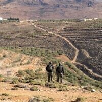 Troops of the 810th "Mountains" Regional Brigade operate in southern Syria, in a handout photo issued on May 5, 2025. (Israel Defense Forces)