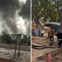 The aftermath of an IDF strike on what it says was a Hamas underground command center below the European Hospital in southern Gaza's Khan Younis, May 13, 2025. (Screenshot: X; used in accordance with Clause 27a of the Copyright Law)