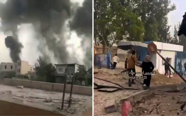 The aftermath of an IDF strike on what it says was a Hamas underground command center below the European Hospital in southern Gaza's Khan Younis, May 13, 2025. (Screenshot: X; used in accordance with Clause 27a of the Copyright Law)