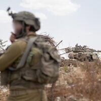 IDF troops operate in the Gaza Strip, in a handout photo published on May 11, 2025. (Israel Defense Forces)