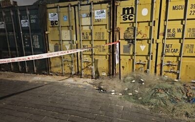 Scene of a deadly shooting at Jaffa Port on May 19, 2025. (Israel Police)