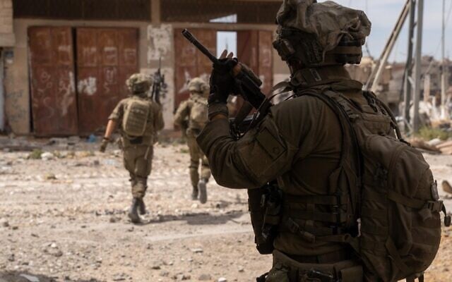 Israeli troops operate in Gaza in a photo published by the IDF on May 9, 2025. (Israel Defense Forces)