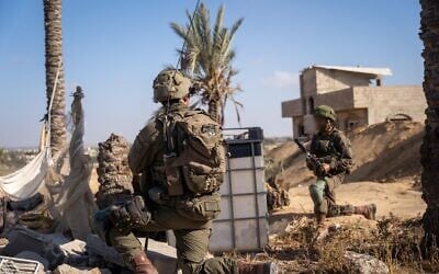 Troops of the IDF's Kfir Brigade operate in the Gaza Strip in a handout photo published May 30, 2025. (Israel Defense Forces)