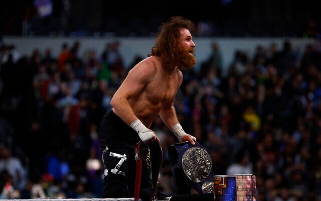 Sami Zayn at WrestleMania Goes Hollywood at SoFi Stadium on April 1, 2023, in Inglewood, California. (Ronald Martinez/Getty Images/AFP)